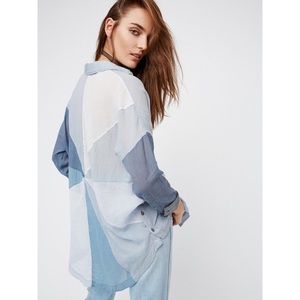 Free People Gauze Buttondown with Back Detail
